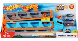 Hot Wheels Samochód Transporter Wyścigowy 2w1 GVG37