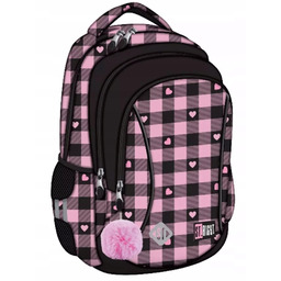 Plecak szkolny wielokomorowy Majewski biały, czarny, różowy St.