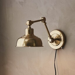 Lampa Ścienna Markslöjd, Grimstad, ściemnialny, złoty mosiężny, salon,