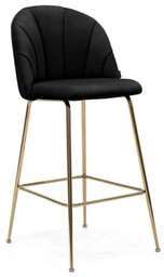 Hoker muszelka Glamour BC-14 czarny welur/złote nogi