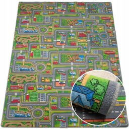 Dywan Dziecięcy 200x300cm Uliczki Miasto Playcity Duży Miękki