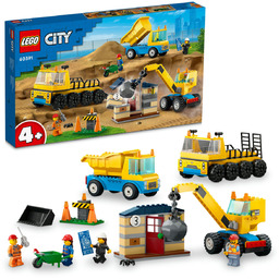 LEGO City, klocki, Ciężarówki i dźwig z kulą