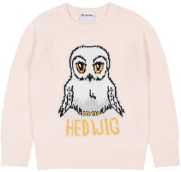 Harry Potter Hedwiga Ecru Sweter Dziewczęcy, Z Długimi
