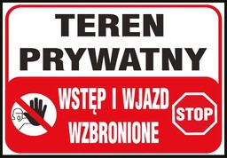 Z-TB25 - Tablice budowlane Teren prywatny wstęp
