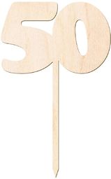 Topper drewniany na tort 50 - 12 cm