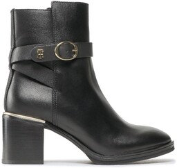 Botki Tommy Hilfiger Belt Heeled FW0FW06766 Czarny