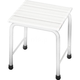 Taboret prysznicowy Faneco, stal w kolorze białym