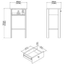 Szafka nocna jackson hickory mat 40 cm Madrid