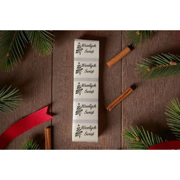 Naklejki Etykiety Świąteczne Przeźroczyste 30x42 mm - Wesołych