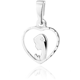 Złota zawieszka / wisiorek z diamentami białe złoto