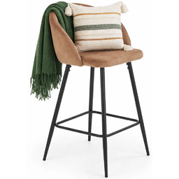 Edinos Premium Beżowy welurowy hoker metalowy B7-N41