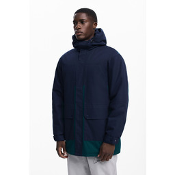 Dwukolorowa parka z kapturem