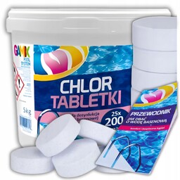 Chlor Tabletki 5KG Chlorowe 25SZT 200G Chemia
