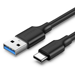 Kabel USB-A 3.0 USB-C 3A 0.5m czarny