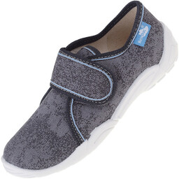 Kapcie tekstylne trampki skóra RenBut 33-373LP-1415 popiel przecierany