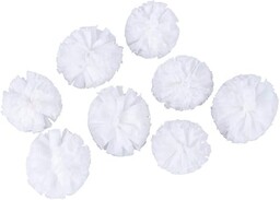 Rayher 76013102 pompony z miękkiego tiulu, białe, posortowane,