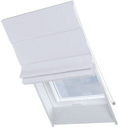 Roleta na okno dachowe Rimini, stalowa biel, Blackout