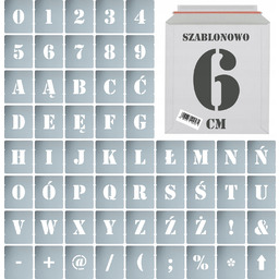 Szablony malarskie Litery Cyfry 6 cm komp. 56szt.
