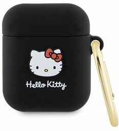 Hello Kitty HKA23DKHSK Airpods 1/2 cover czarny/black Silicone
