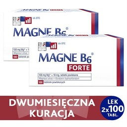 Zestaw MAGNE B6 FORTE, 2x 100 tabletek