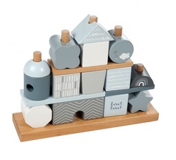 Label label Klocki drewniane Domek niebieski