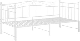 Elior Białe metalowe łóżko rozkładane 90x200 cm -