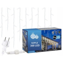 Lampki choinkowe LED 300 sople zewnętrzne multikolor +