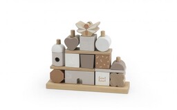 Label label Klocki drewniane Domek nugatowy