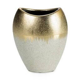 Eurofirany Wazon dekoracyjny 18x10x21 Max 1 kremowy złoty