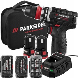 Wkrętarka Parkside Pbspa 12V wiertarko-wkrętarka 2x akumulator akcesoria