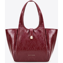 Damska shopperka z imitacji skóry z ozdobnym paskiem