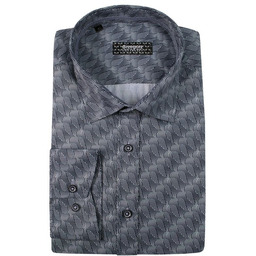 Granatowa Bawełniana Koszula, Długi Rękaw -GRZEGORZ MODA MĘSKA-