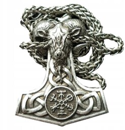 NASZYJNIK MŁOT THORA Valknut Kompas Baran 126