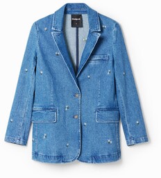 Marynarka denim w drobne kwiaty