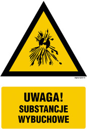 JA012 OSTRZEŻENIE PRZED SUBSTANCJAMI WYBUCHOWYMI, FN - FOLIA