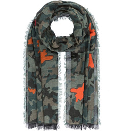 Damski szal frędzelki zielony Passigatti