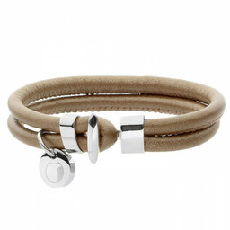 Skórzana bransoletka damska, jasny brąz