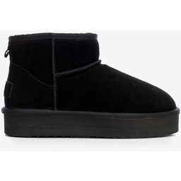 Damskie śniegowce ze skóry naturalnej zamszowej czarne