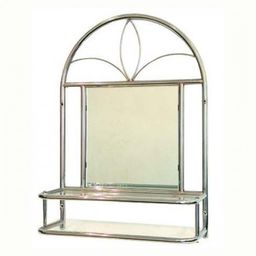 Półka metalowa z lustrem srebrna