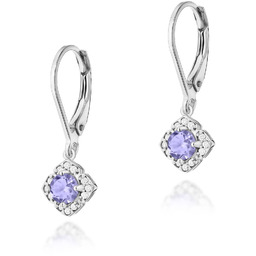 Złote kolczyki Tanzanit 2 x 0,35ct białe złoto