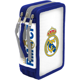 Etui na przybory szkolne Real Madrid - trójkomorowe