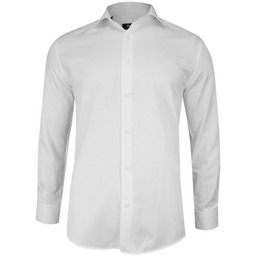 Biała Bawełniana Koszula z Długim Rękawem -GRZEGORZ MODA