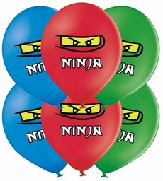 Balony z nadrukiem Ninja - 37 cm -