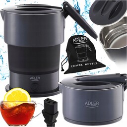 Turystyczny Czajnik Silikonowy Elektryczny Czarny 600W Adler Ad