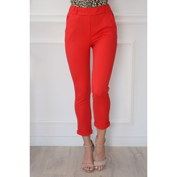 Spodnie cygaretki dzianinowe czerwone Jose