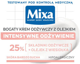Mixa Ekspert Skóry Wrażliwej Intensywne Odżywianie Bogaty Krem