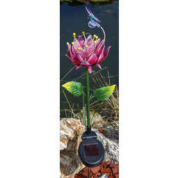 HGD Kwiat z motylem z LED, solarny