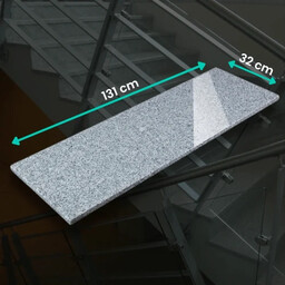 Parapet Stopnica granitowa szara polerowana z piaskowanym pasem