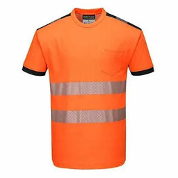 T181 - T-Shirt ostrzegawczy PW3 - pomarańczowy-czarny 4XL