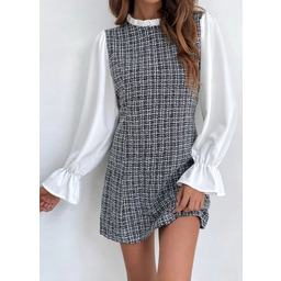 SHEIN SUKIENKA KOKTAJLOWA W PEPITKĘ 40/42 1M4Y